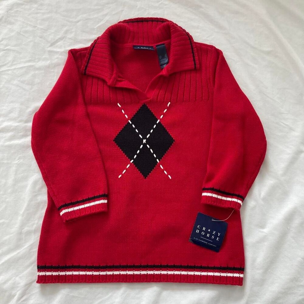 NWT Vintage argyle sweater. Preppy, fair isle, ivyleague. Size small.